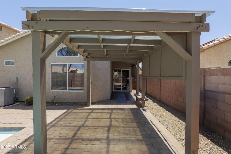 Pergola Looking into Covered Patio