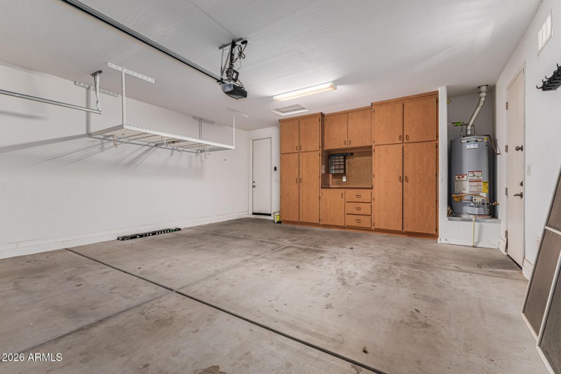 Garage with Storage Cabinets