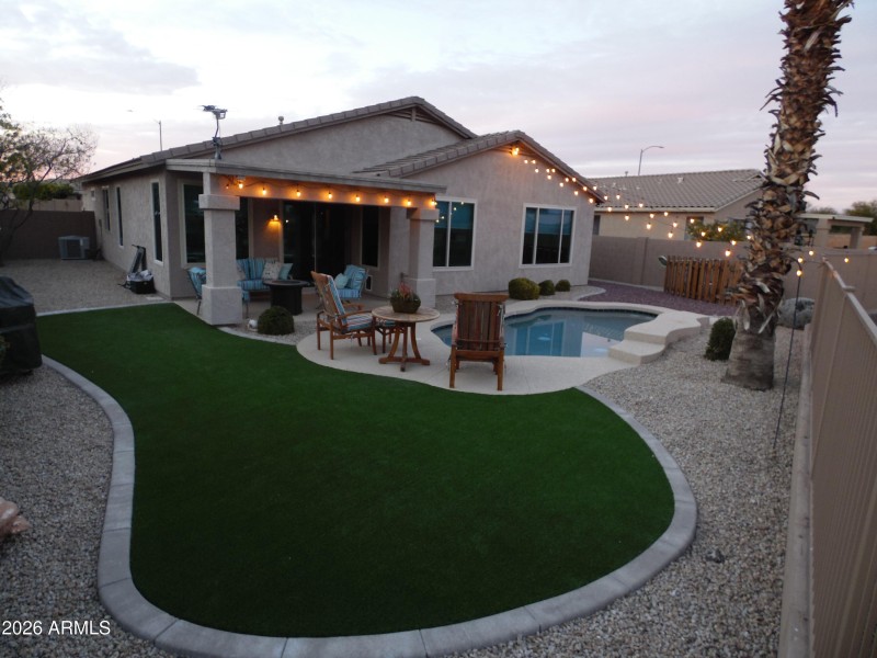 backyard at dusk