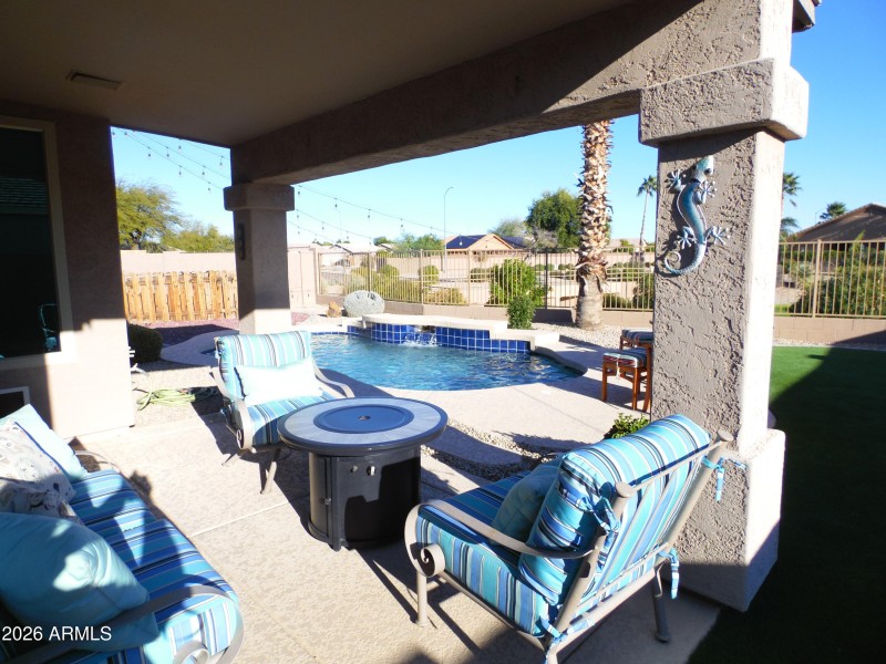 patio and pool