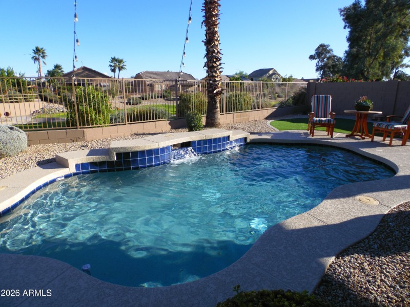 pool with waterfall