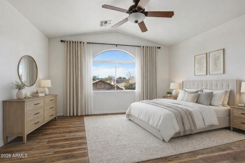 Tranquil master bedroom with natural lig