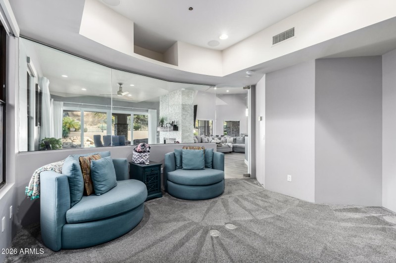 Glass enclosed Media room