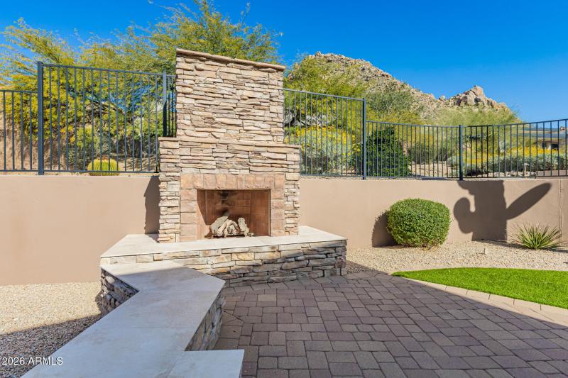 Backyard fireplace