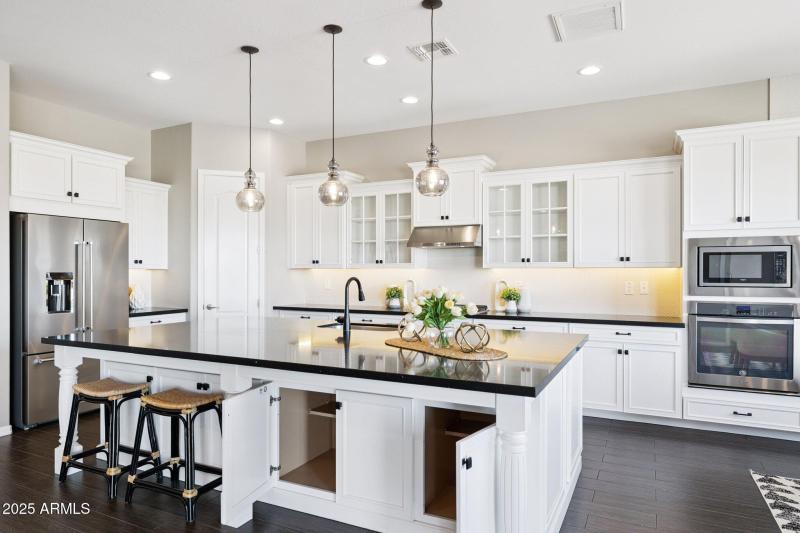 Notice the Cabinets Under the Island