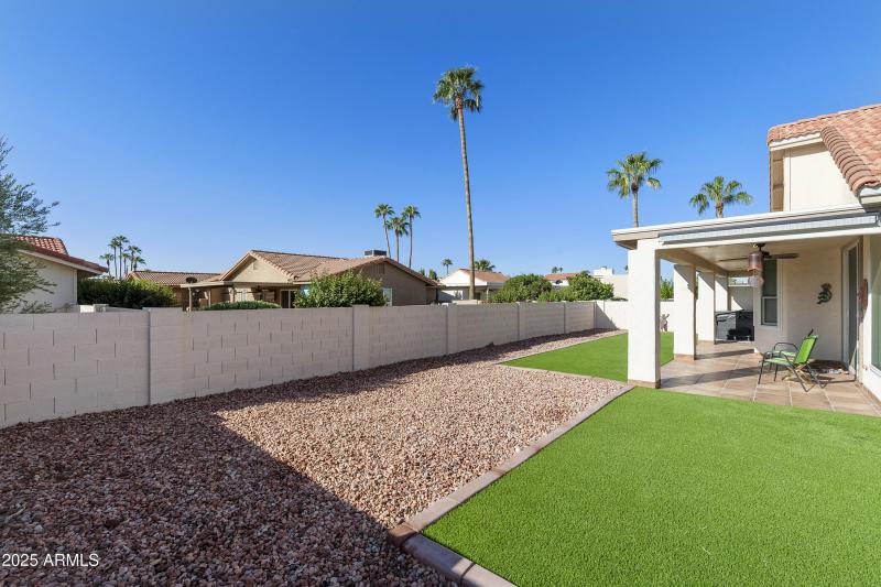 Back yard and covered patio