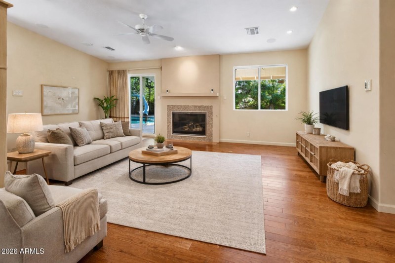 Styled Living Room & Patio Access