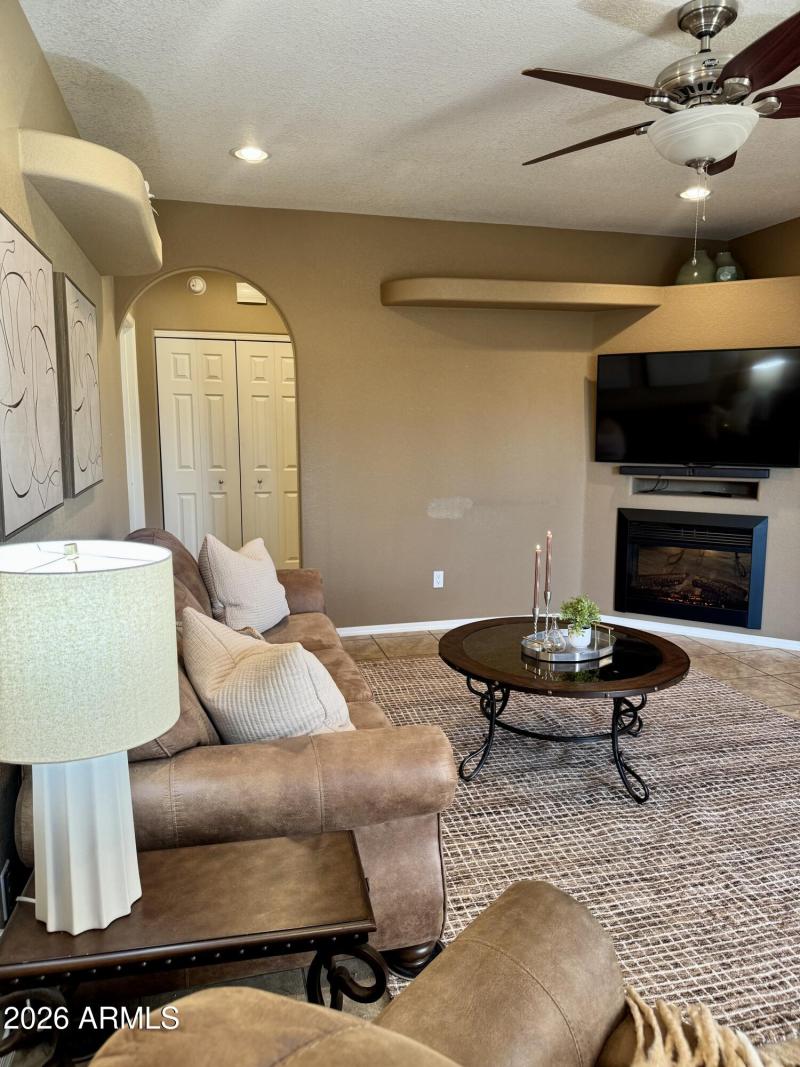 Living room fireplace