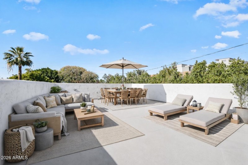 roof patio staged