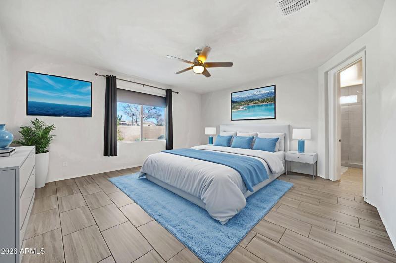 Virtually Staged Primary Bedroom