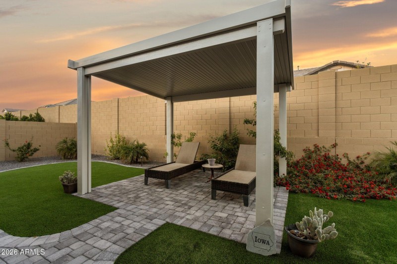 Backyard at twilight