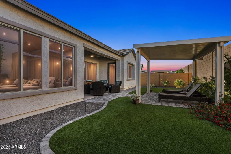 Backyard at twilight