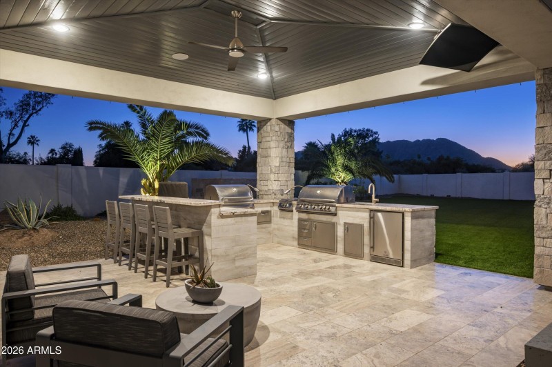 Outdoor kitchen in ramada