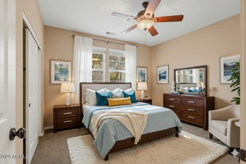 Bedroom 2 staged