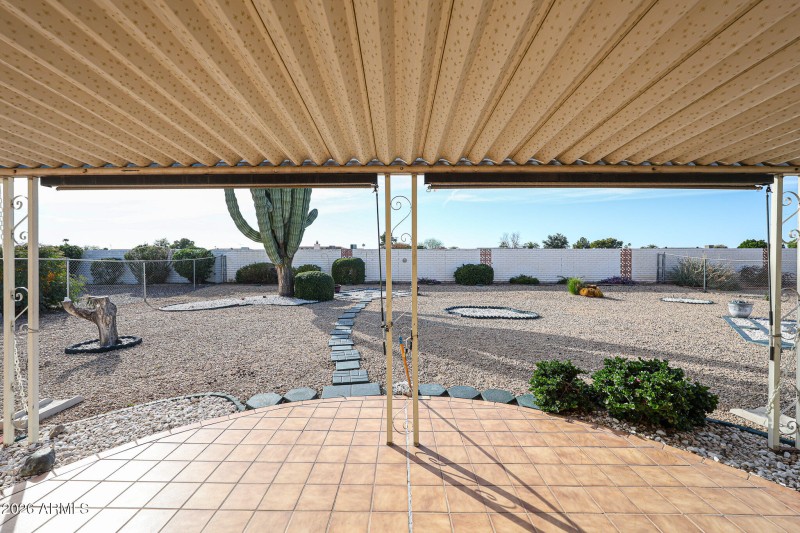 Looking out to the backyard