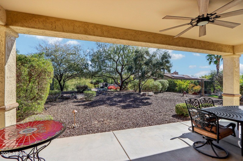 Relax on the covered patio