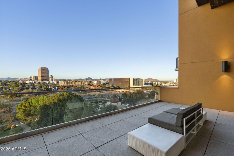 Balcony with Skyline Views