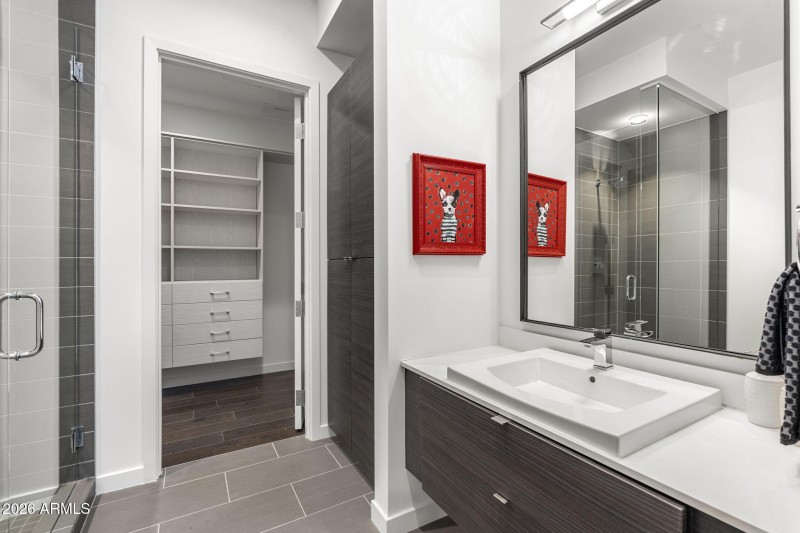 Modern Bath with Walk-In Closet