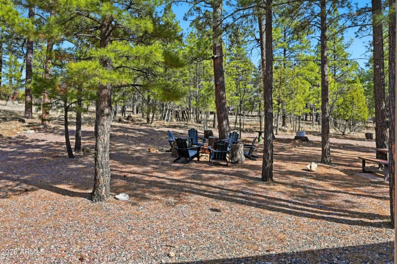 Fire pit behinf home