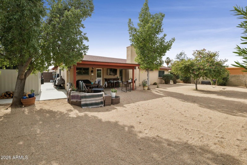 Backyard with Shed for storage