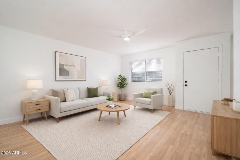 Virtually staged living room
