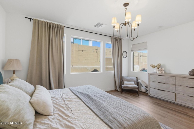 Bedroom w Large Windows