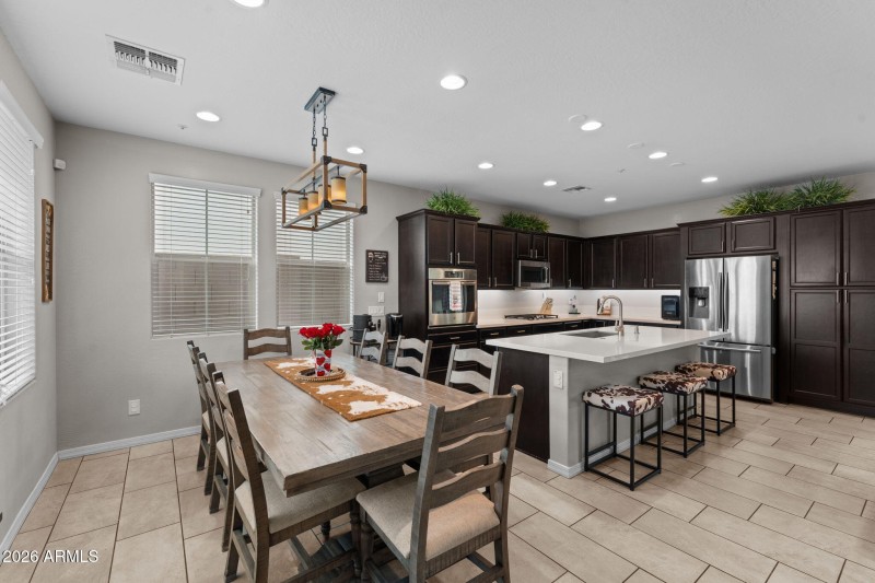 Dining and kitchen