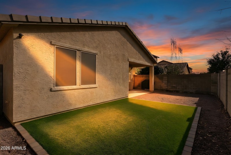 Turf in backyard