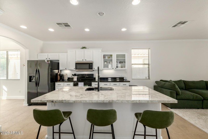 Kitchen facing West