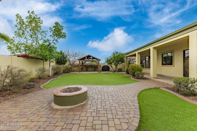 Backyard with Fire Pit