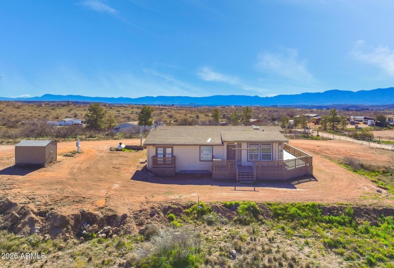 Elevated View Of Home And Deck