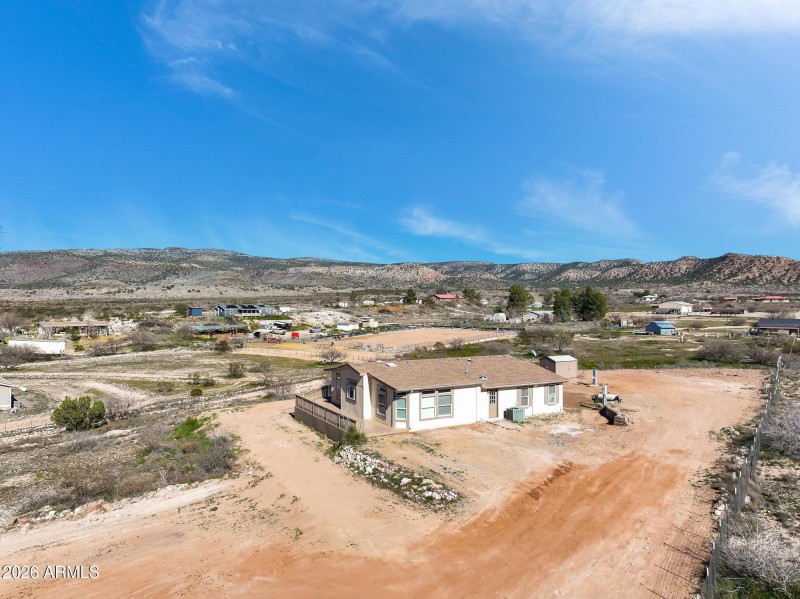 Aerial View With Mountain Backdrop