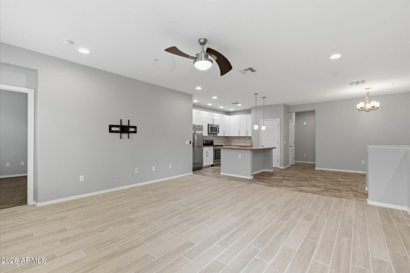 Great Room to Kitchen Island