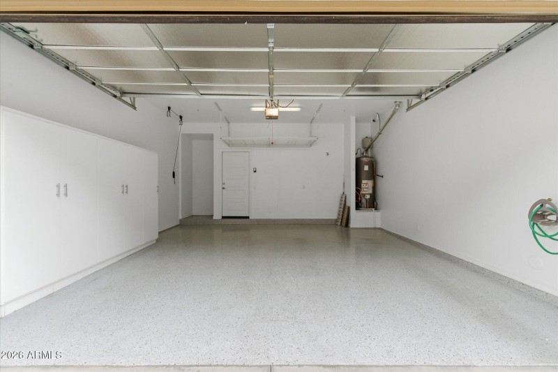 Garage w/ Epoxy Floor and Storage