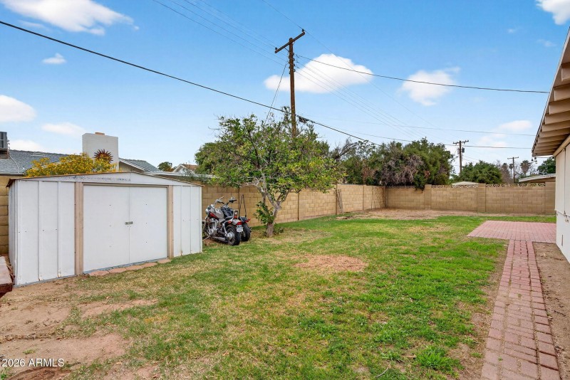 Backyard with Storage Shed