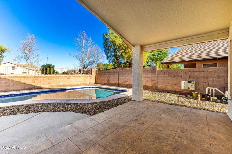 Covered Patio Overlooking Pool