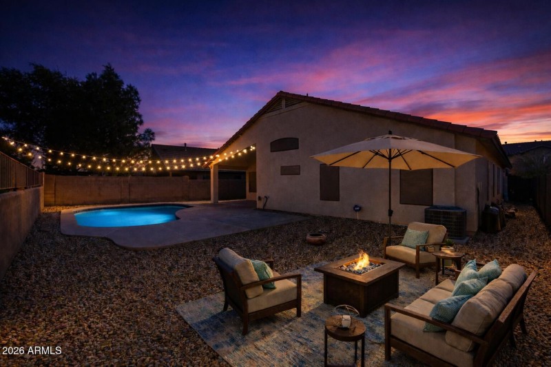 Twilight Backyard