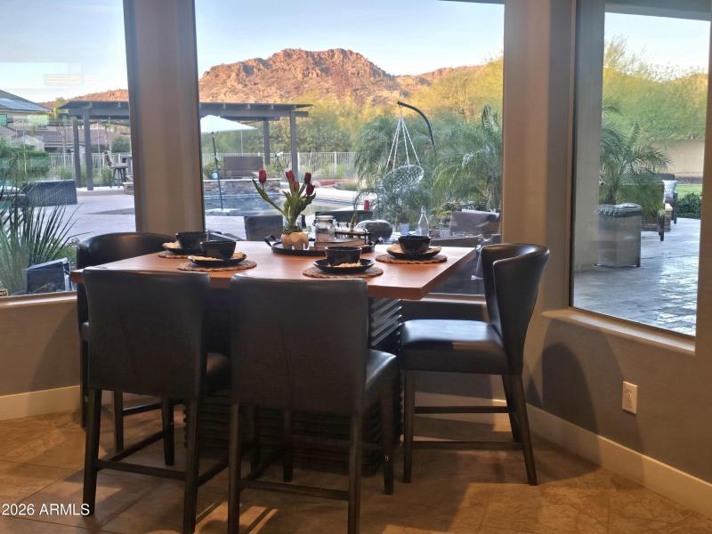 Kitchen nook with mountain views