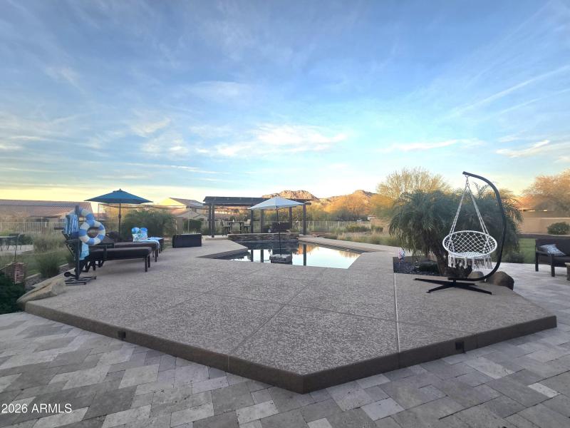 Pool Area Mountain View Sunset