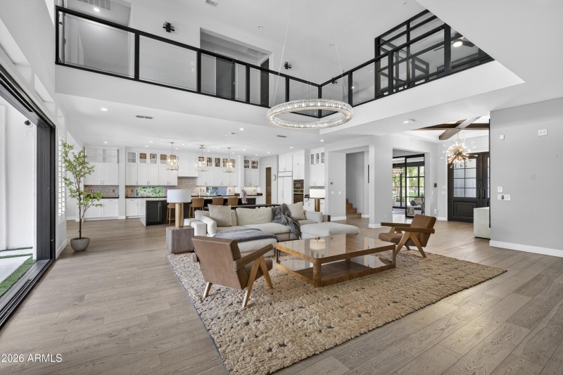 Living space opens to Upper level