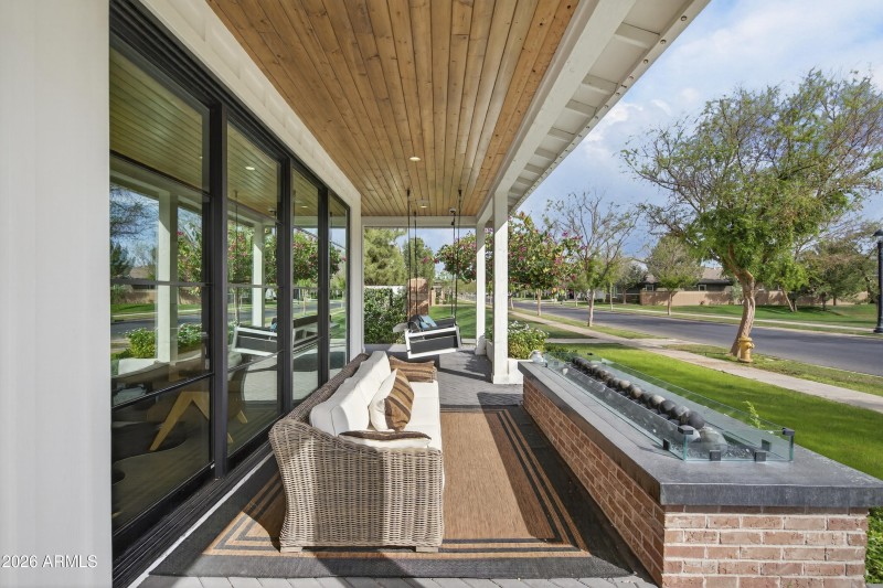 Front Patio with gas fireplace
