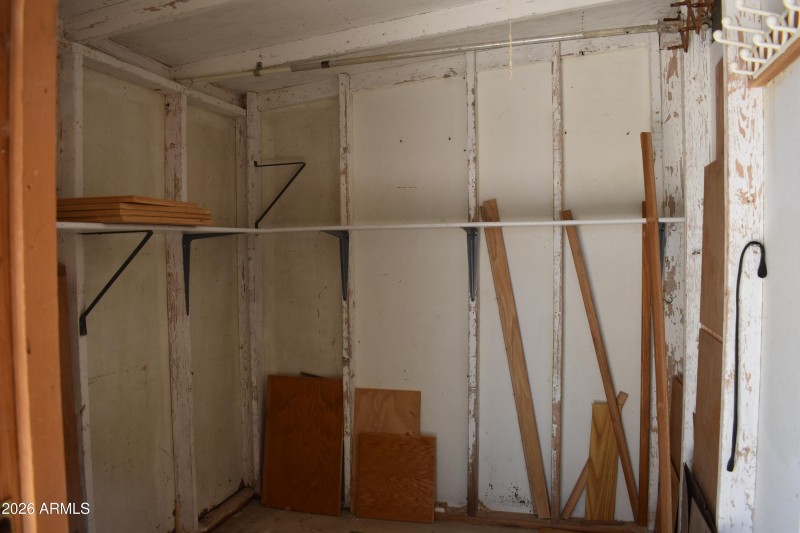 Shed back of patio