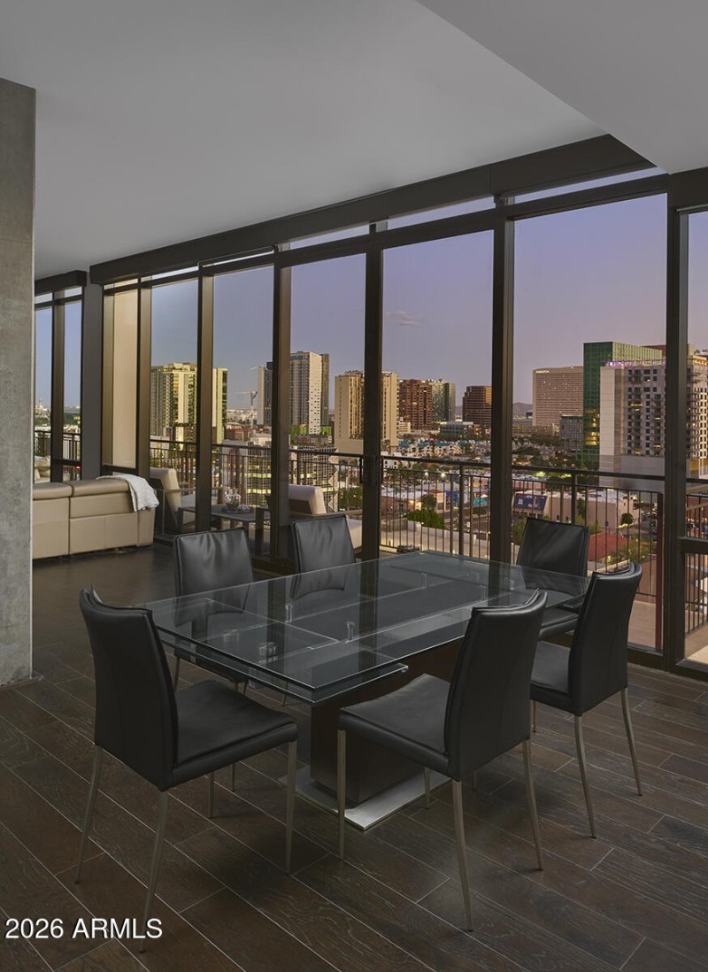 Dining Area with Skyline Views