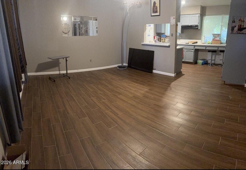 Guest house living and kitchen