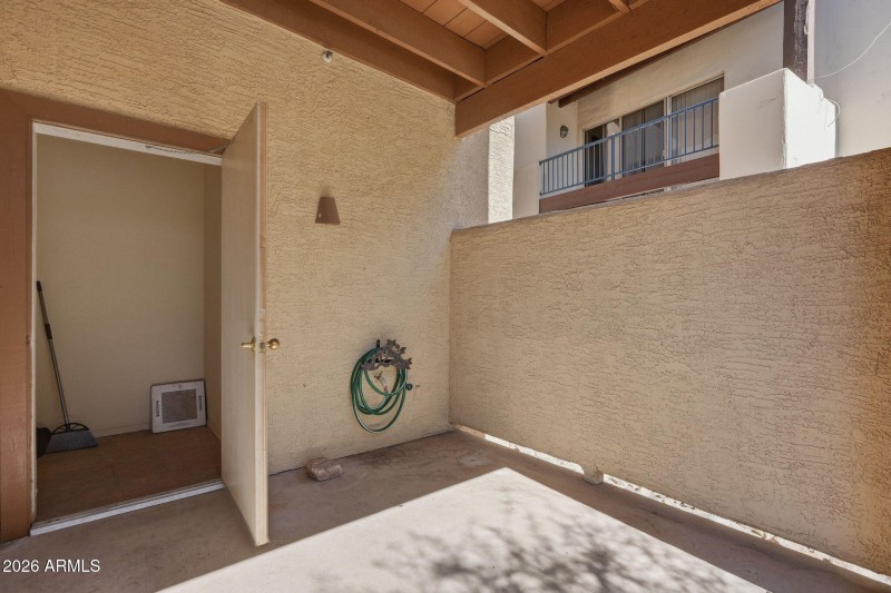 Large storage closet at the patio