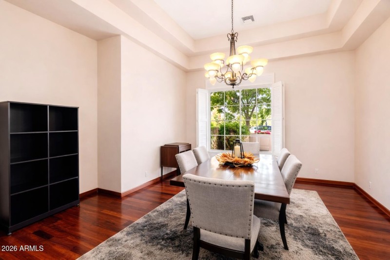 Elegant dining room with natural light (