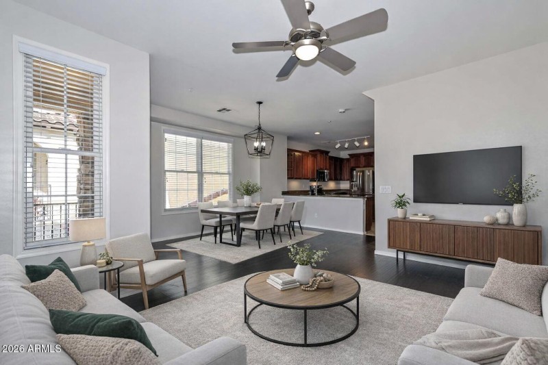 Modern living and dining space