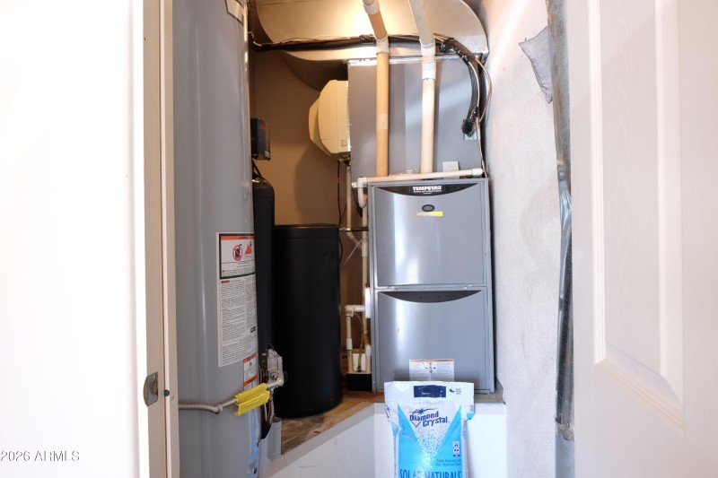 Mechanicals closet in garage