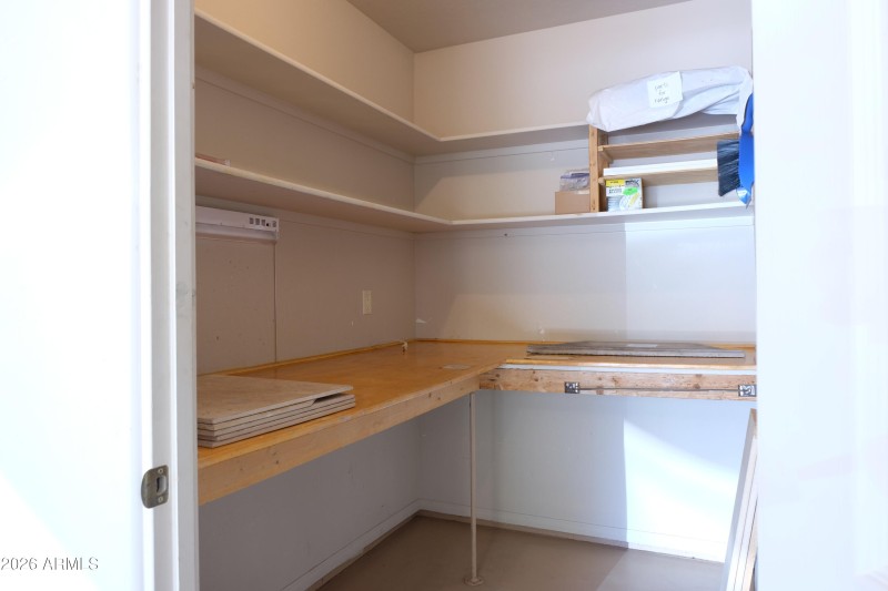 Hobby/storage room in garage