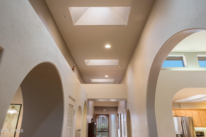 3 skylights in hallway